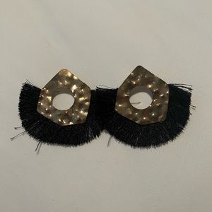 Black and Gold large statement earrings